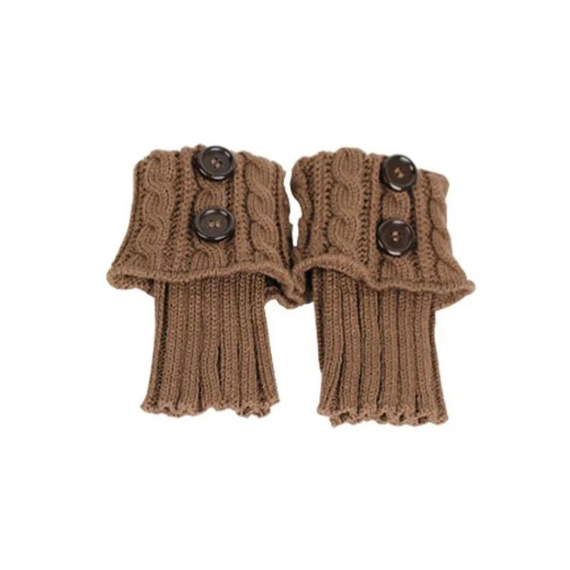 Button Cable Knit Wool Ankle Leg Warmers Women Short Boot Sock ToppersCozy Autumn WinterKnitted Foot Covers WarmShoe Accessories