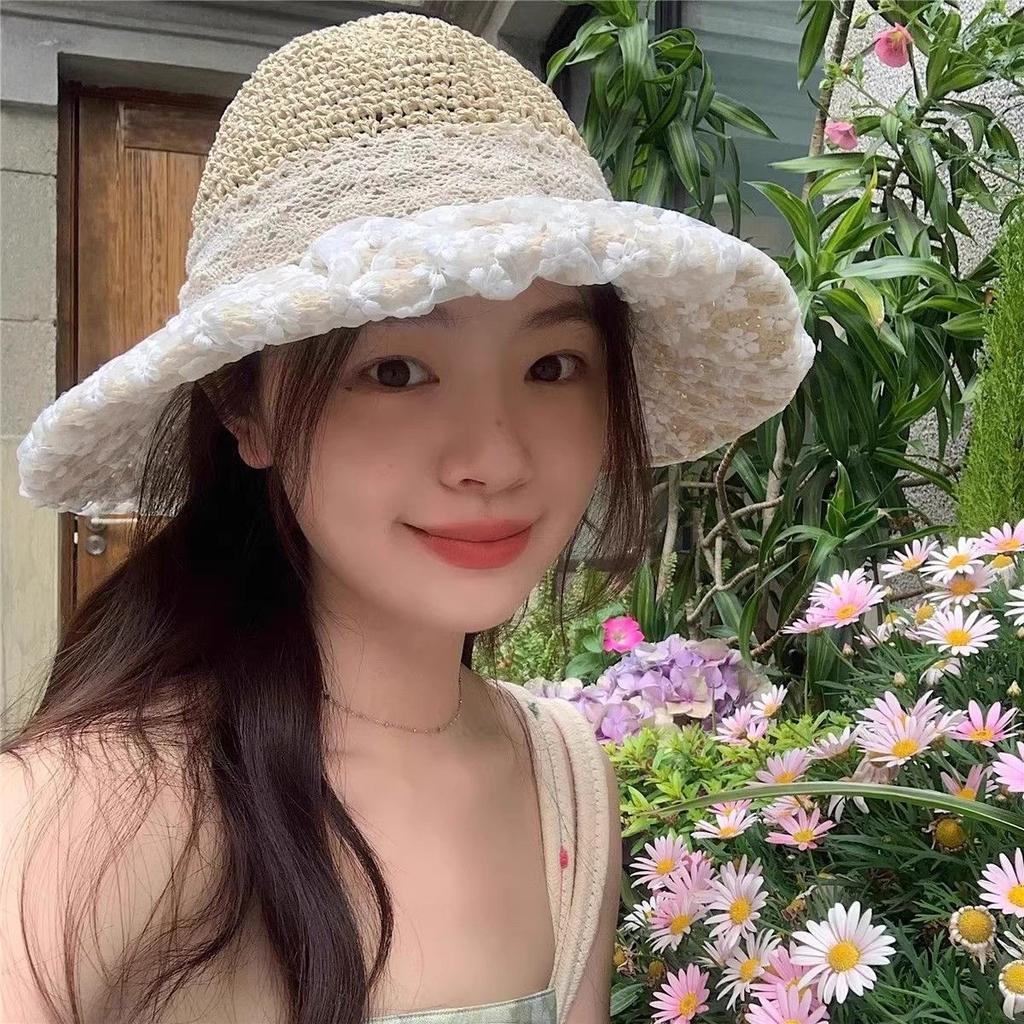 Summer Large Brim Sun Protection Hat Women's Versatile Face Small Straw Visor UV Protection Foldable Fisherman Hat