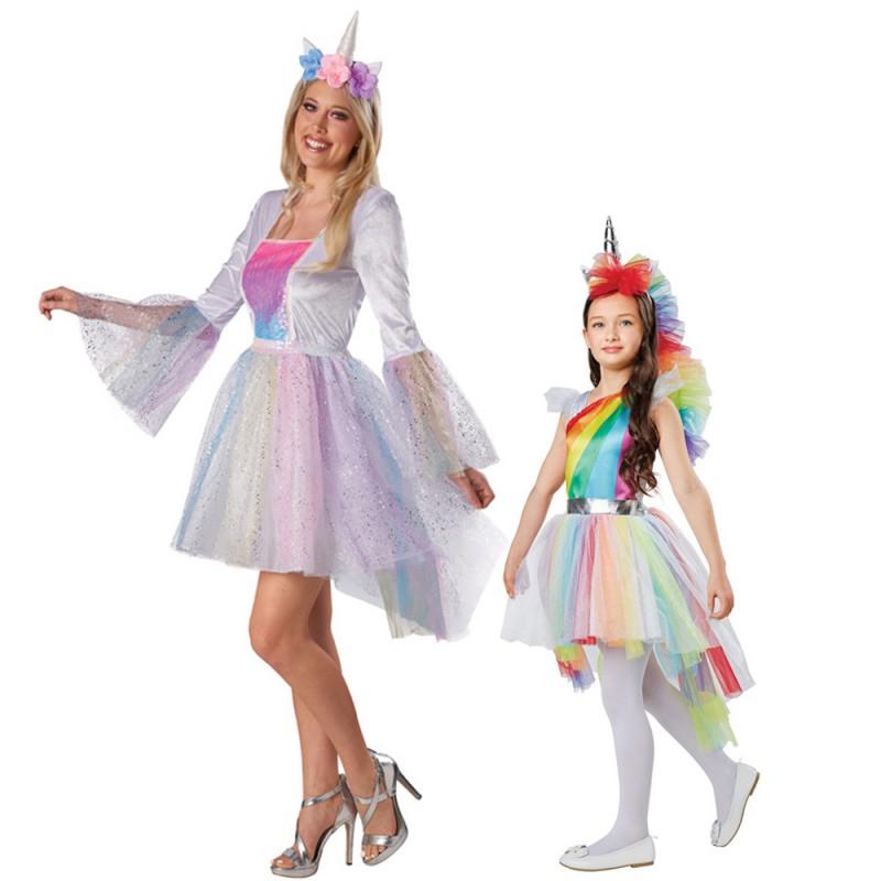 Kostium na imprezę Halloweenową dla dziewczynek My Little Pony Jednorożec Tęczowa Sukienka Strój Cosplay