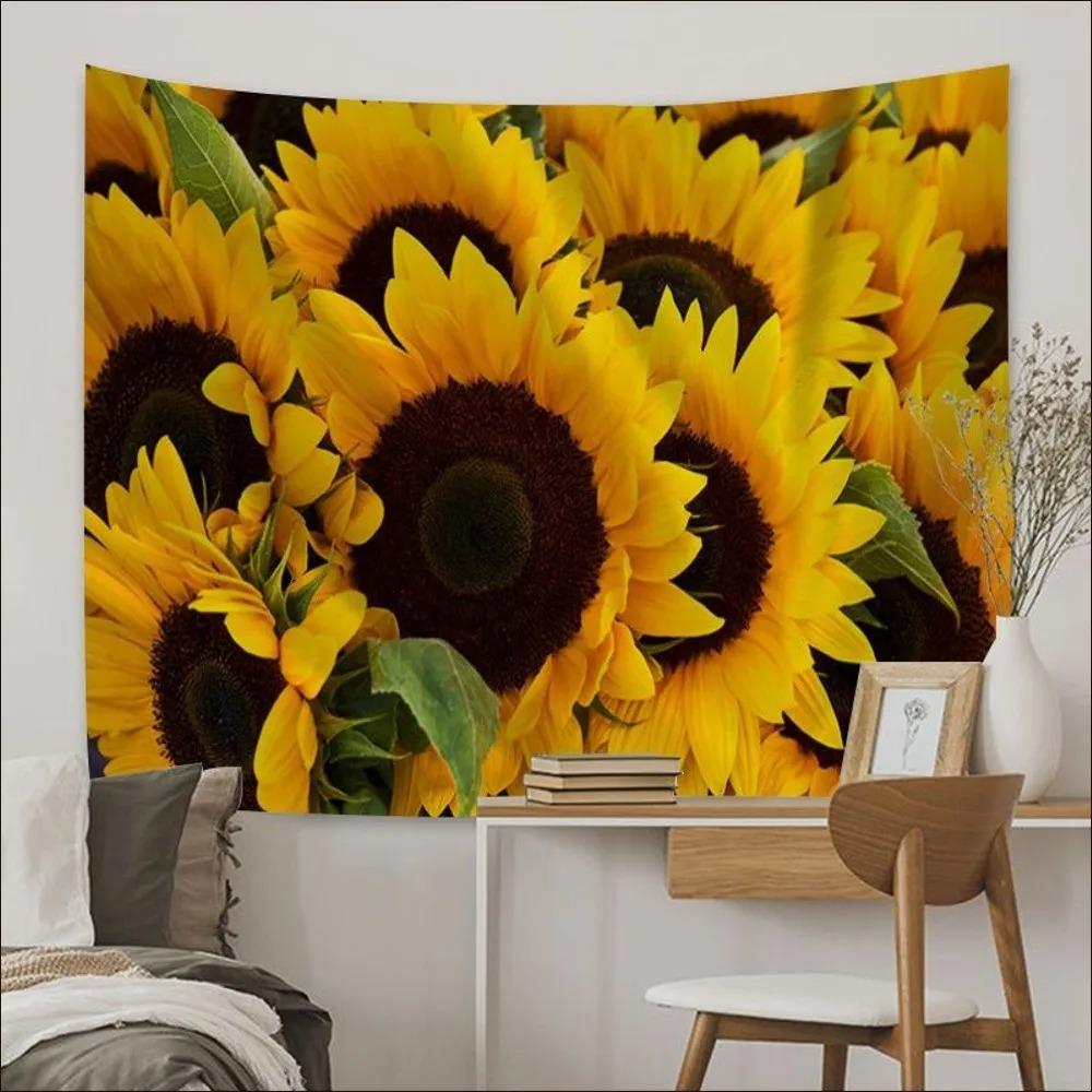 

Поле подсолнухов Фон Ткань Украшения Стены Дома Гобелен Гобелен Офис Гостиная 230x150cm
