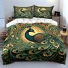Elegant Peacock Decorative Set Bedding Set With 1 Duvet Cover 2 Pillowcases Single Double King Queen, Gift