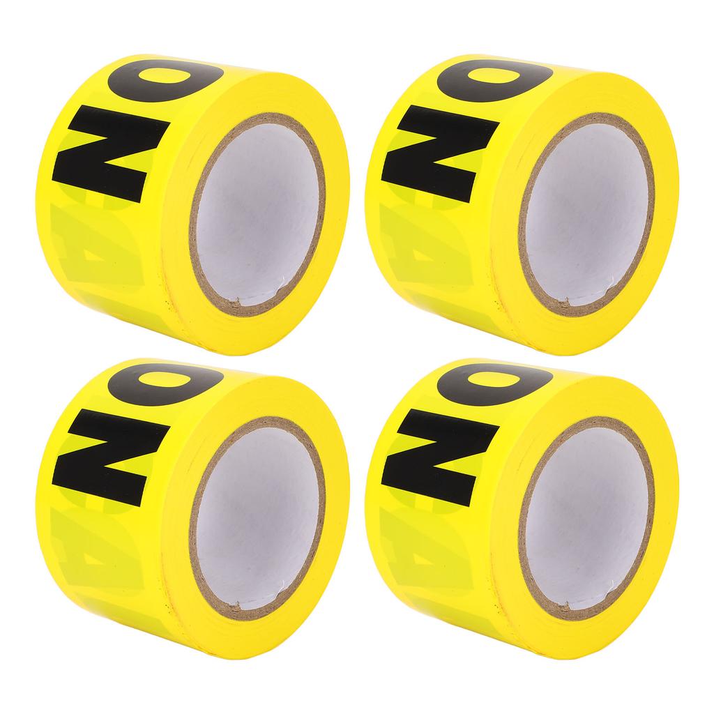 4PCS Caution Tape Rolls Yellow Background Black Word Barricade Safety Warning Tape for Construction