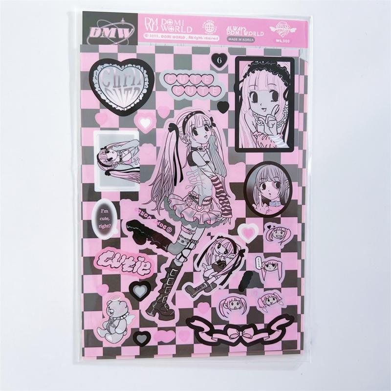 Korean ins Sweet Cool Girl Sticker Scrapbooking Diary DIY Album Decoration Sticker Aesthetic Stationery Art Supplies Personalizd