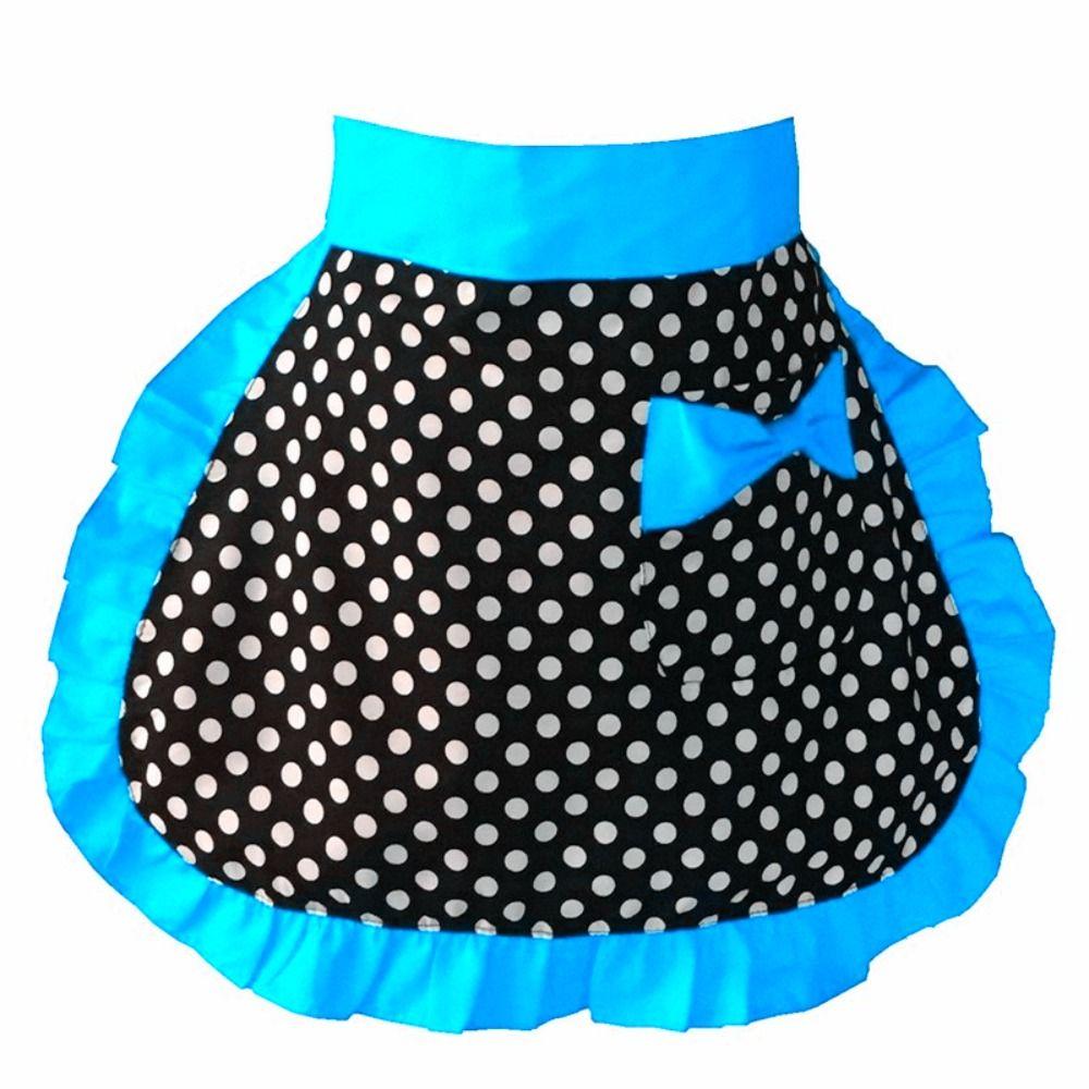 Cotton Half Apron Small Dot Hotel Apron Fashion Working Clothes  For Women Girls