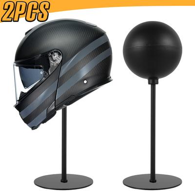 2Pcs Helmet Stand Metal Motorcycle Helmet Display Holder with Stable Base Desktop Helmet Stand Floor Standing Hat Storage Rack