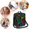 Colorful Video Game Lunch Bags Thermal Lunch Box Insulated Cooler Bag Reusable Tote Shoulder Bag for Outdoor Picnic Meal Office