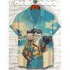 Men's Summer Fashion Printed Short-Sleeve Shirt, Casual Retro Men's Trendy Lapel Casual Top, Hawaiian Shirt