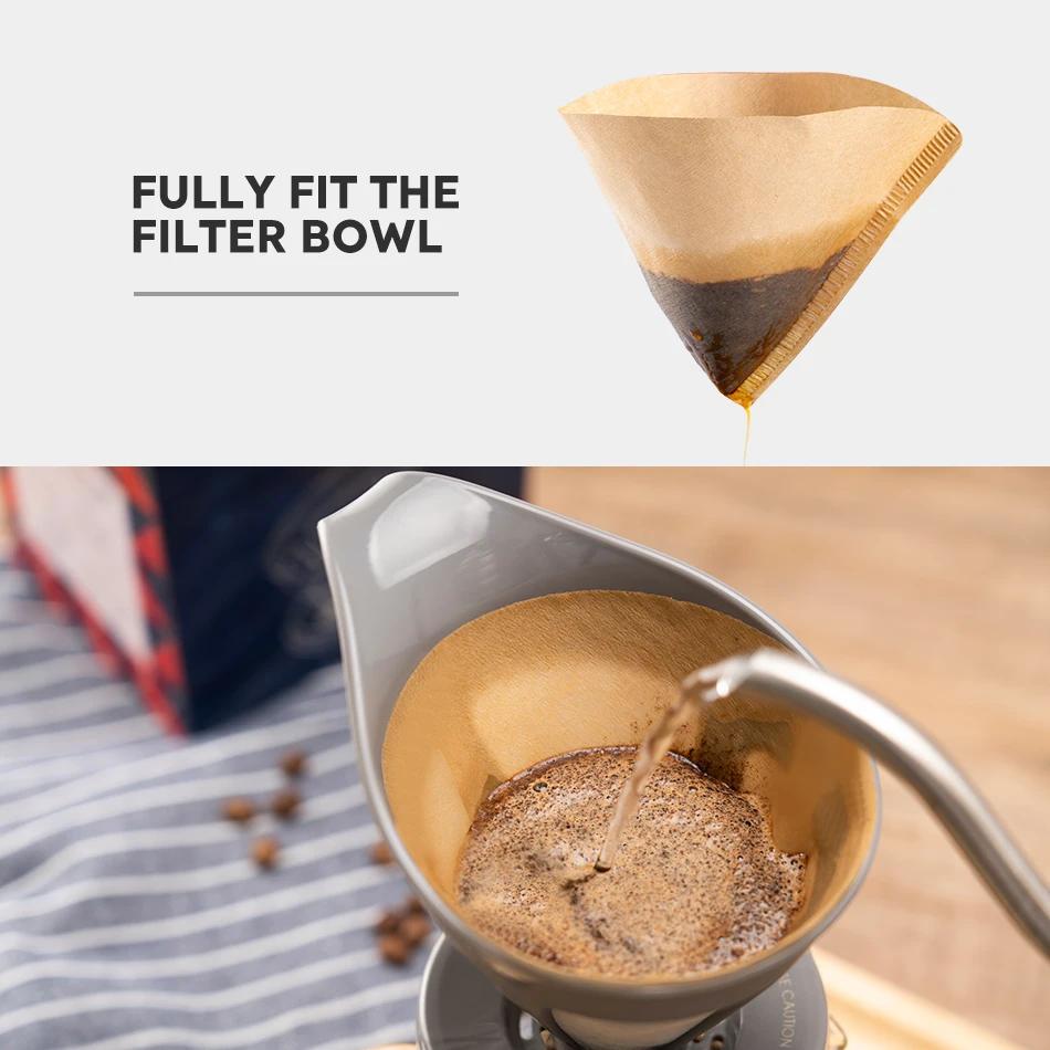 Disposable Wooden Coffee Filtration Paper Cone Shaped For V60 Dripper Coffee Filters Cup Drip Coffee Accessories Barista Tool