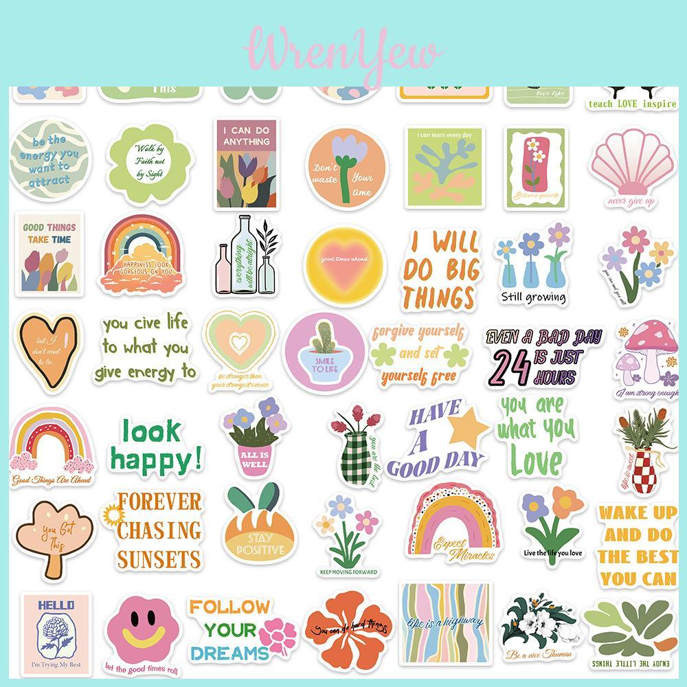 50 Motivational Original Danish Powder Green Stickers Adorable Style Waterproof Decals For Guitar Notebook And Suitcase Diy Char