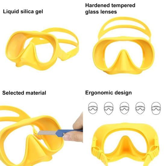 Schwimmbrille mit gehärteter Glaslinse Hohe Klarheit Antibeschlag Ergonomisches verstellbares Design Unterwasser
