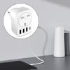 International Power Adapter UK to DE Plugs Adapter Voltages Conversion 3 USB Fast Charging Port Portable Travel Accessory