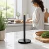 Iron Marble Paper Towel Holder Weighted Base Anti Slip Countertop Paper Towel Stand Black Green Space-Saving