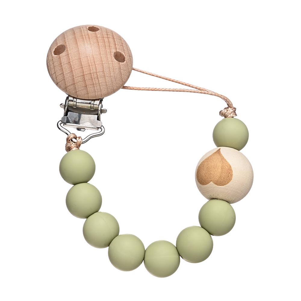 Chew Toys Shower Gift New Baby Pacifier Chain Clips Wood Pentagram Teether  Silicone Round Beads Teething Chain For Care Soother