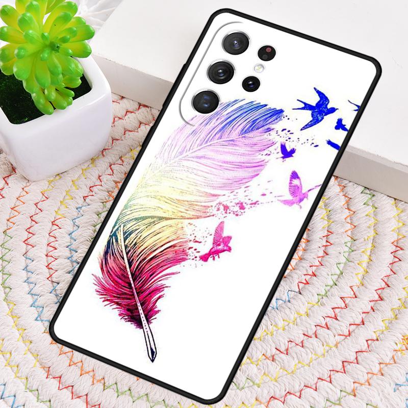 Feather Phone Case for Samsung Galaxy note 10 pro S26 Ultra S23 S24 FE S25 S21 S22 PLUS shockproof Cove