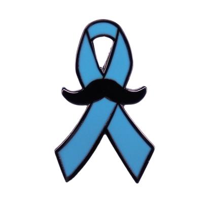 Beard with Blue Ribbon Focuses On Men's Health Enamel Pin Cartoon Brooch Lapel Badges Jewelry Gift Clothing Accessories
