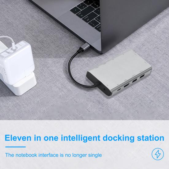 11-in-1 USB C Hub Universal Type-C Adapter Dongle High Speed Mini Docking
