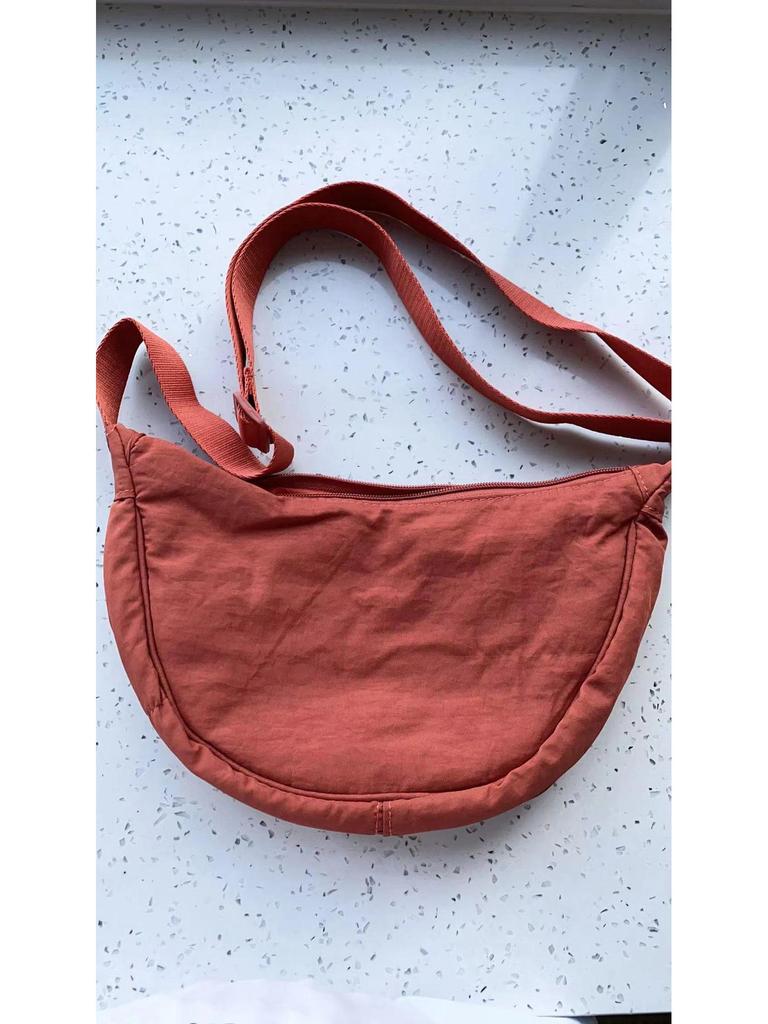 Summer 2025 Women's Waterproof Nylon Crossbody Bag - Solid Color Dumpling Style