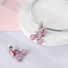 Charm Bead Charms Copper Plated Pink Zircon Bicycle Safety Helmet Pendants Compatible With Authentic Ideal For Women Jewellery Do It Yourself Making G