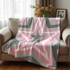 Layered Pink Gray Star Anime Cartoon Flannel Blanket Soft Warm Throw for Bedroom Sofa Car Kids Holiday Gift