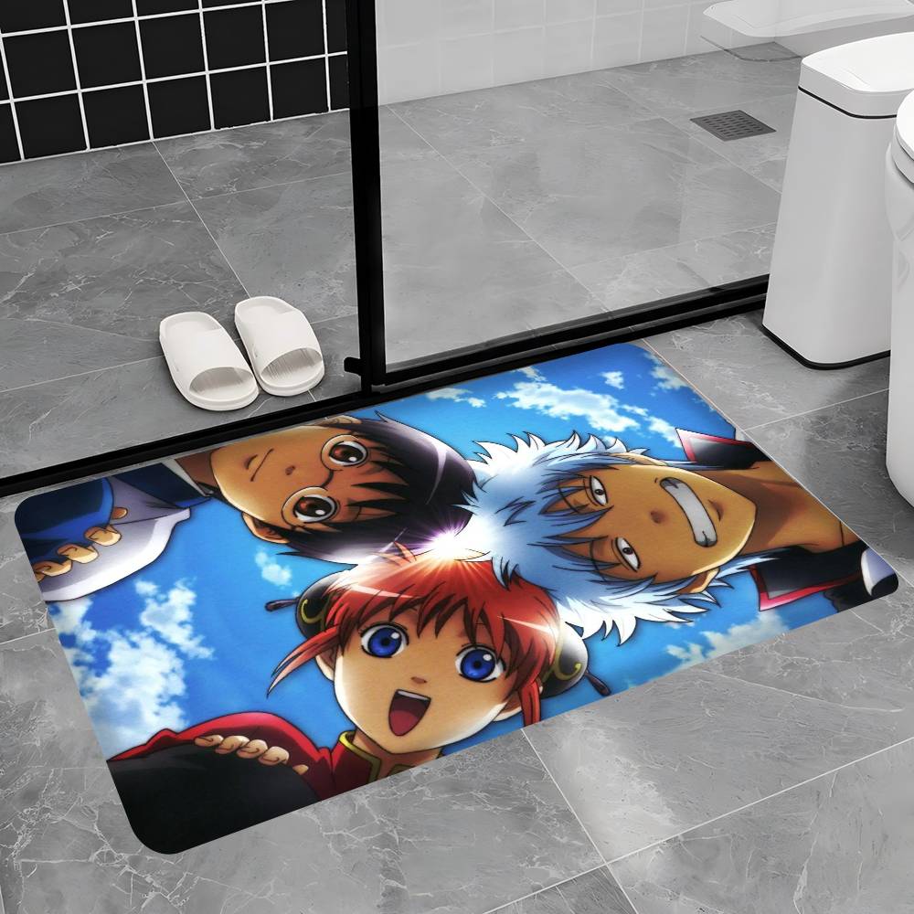 Comedy Anime Gintama Floor Mat Rectangle Anti-slip Home Soft Badmat Front Door Indoor Outdoor Mat Welcome Doormat