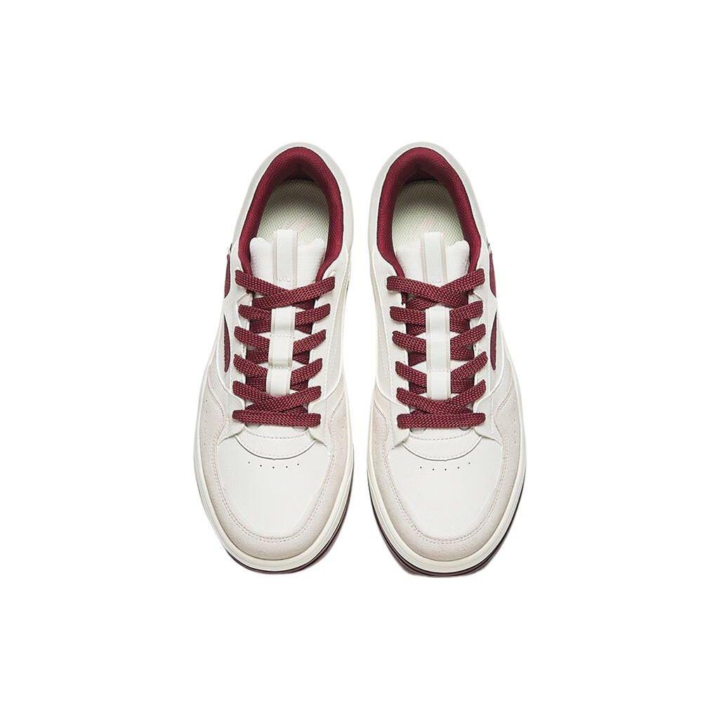 Anta C37 Series Thick Sole Height Increasing Non-Slip Wear-Resistant Low-Top Sneakers Men sneakers White Red 912338003-4