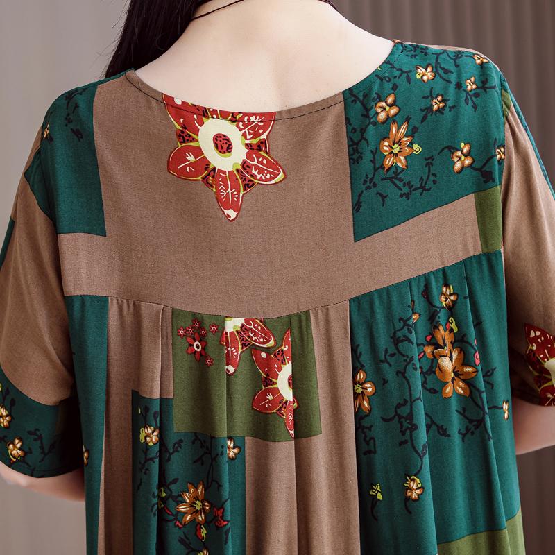 Letné oversize šaty Elegantné dámske dlhé šaty s krátkym rukávom Plus veľkosti