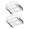 Extendable Kitchen Cabinet Organizer PullOut Drawer Storage Basket under Shelf Double