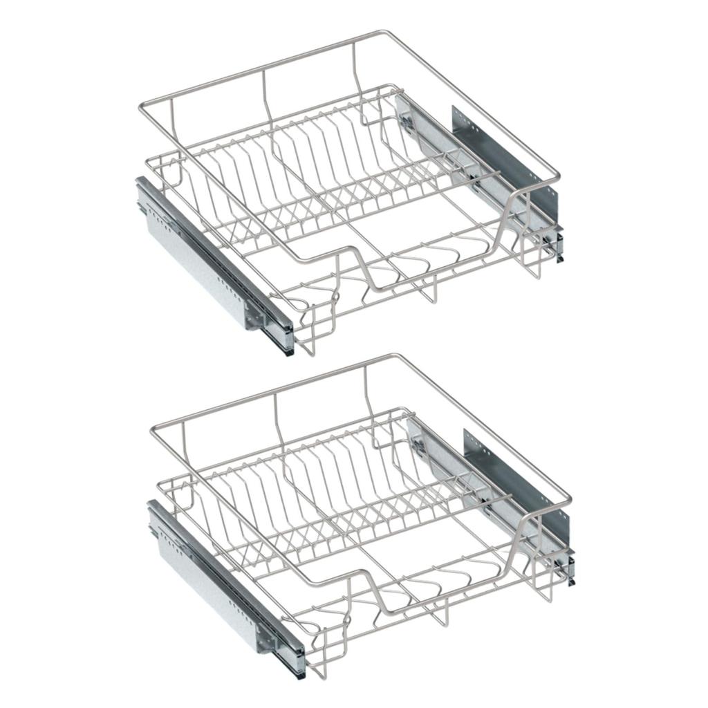 Extendable Kitchen Cabinet Organizer PullOut Drawer Storage Basket under Shelf Double