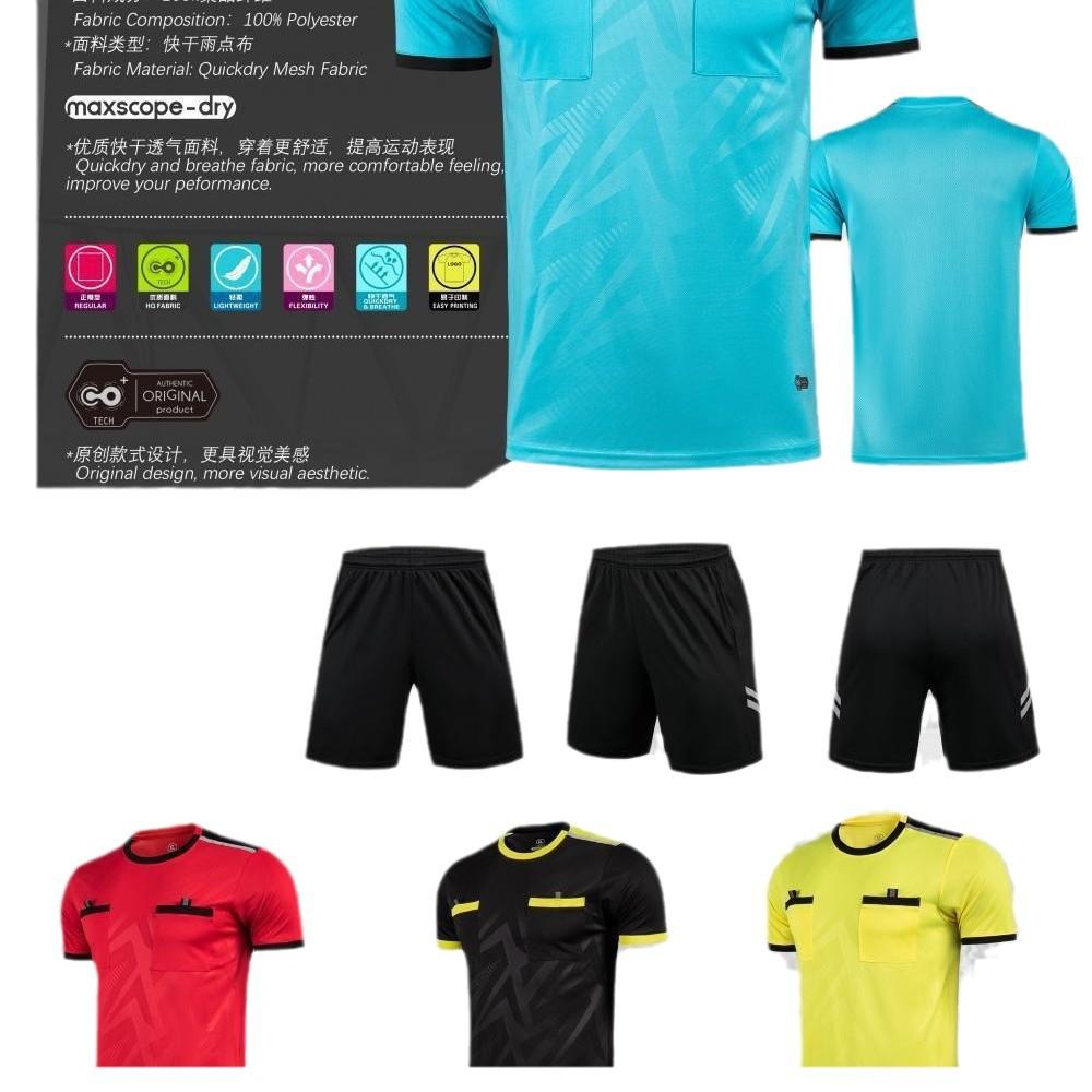 Nuova Maglia Arbitro, Maglia da Calcio, Set Maglia da Allenamento Estiva per Calcio, Incontro Sportivo Universitario Stampa Logo