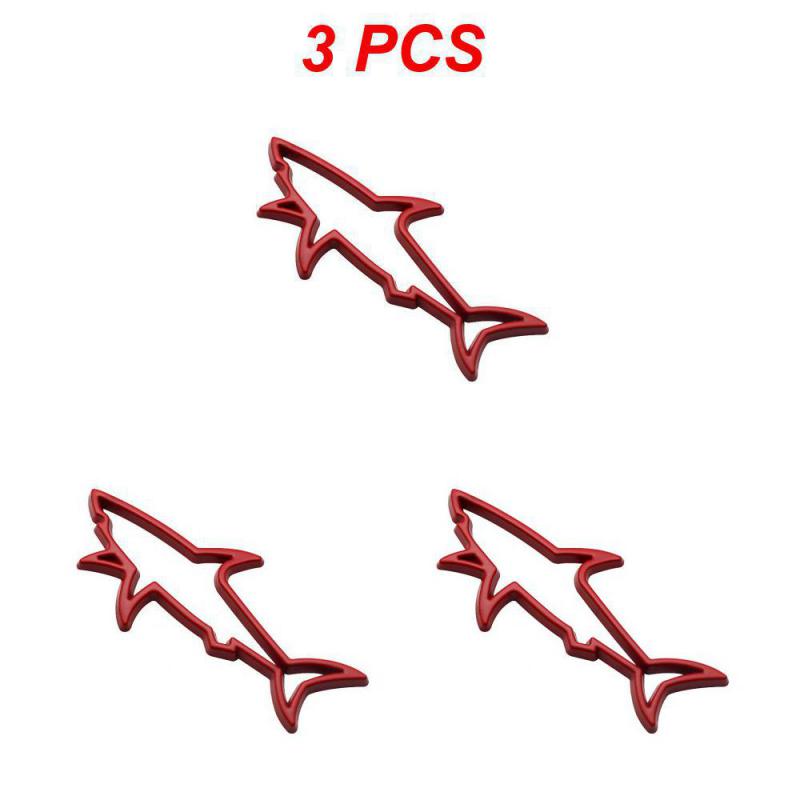 1~4PCS Universal Metal Car Styling Sticker Hollow Fish Shark Emblem Badge Decals Automobiles Motorcycle Computer Fuel