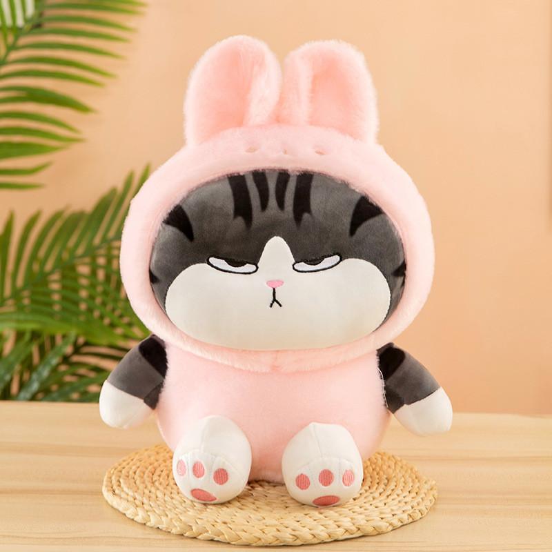 Adorable Plush Cat Toy Creative Transformation Design Soft Fluffy Stuffed Animal Gift
