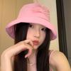 Solid Color Bow Bucket Hat Sunscreen Canvas Basin Hat Travel Bowknot Fisherman Hat  Famale
