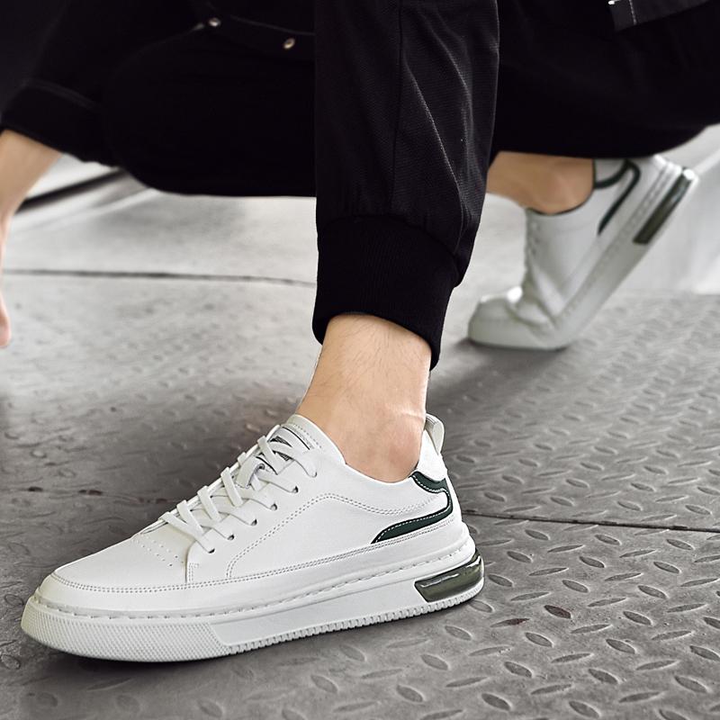 Fashion Classic White School Sneakers for Men Men's Shoes 2024 Genuine Leather Skate Shoes Men All-match Male Comfortable Driving Shoe