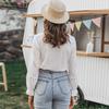 Fashion Elegant Lace White Women Shirt Spring Summer Plus Size Hollow Out Casual Loose Blouse Office Ladies Sweet Long Sleeve Tops Stand Colllar Tops