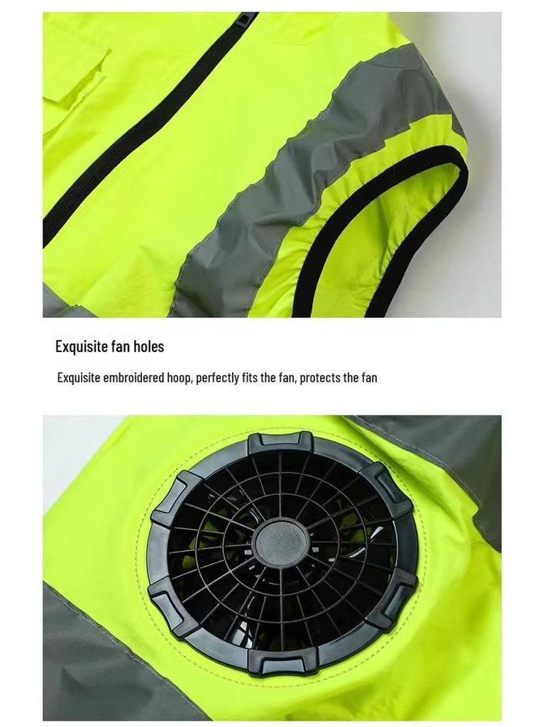 Unisex Summer Reflective Vest with Fan - Heatstroke Prevention & Cooling Function