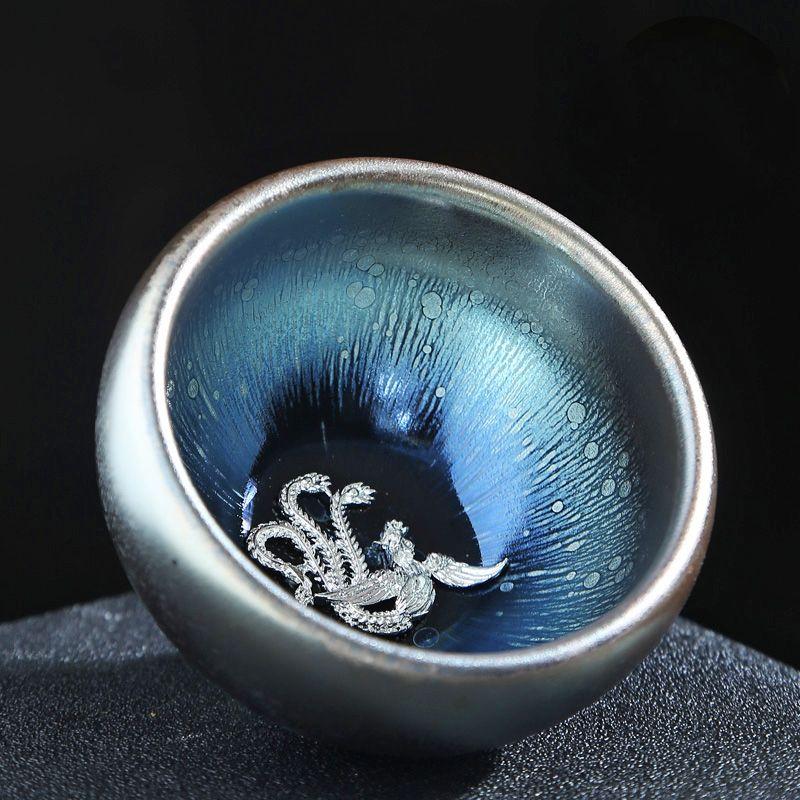 Chinese Jianzhan Teacup Creative 12 Zodiac Ceramic Tea Cup Stargazing Inlaid Animal Large Teacup