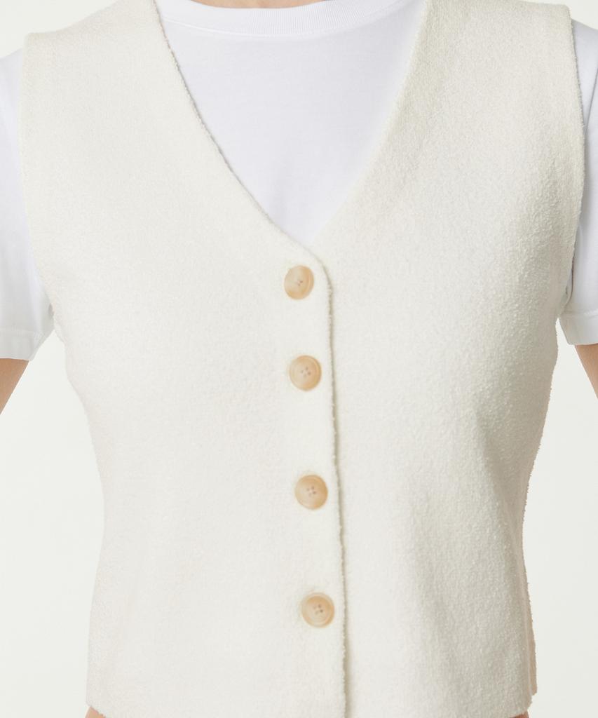 Musinsa Standard Woman Women'S Mini Boucle Button Knit Vest [Ivory]