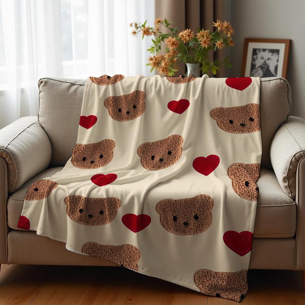 Floral Skull Bat Blue Cartoon Anime Print Flannel Blanket Soft Warm Throw for Kids Bedroom Sofa Christmas Office Car