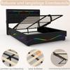 Upholstered Bed with Storage, Leather Headboard, USB & Type-C Ports, Noise-Free Padding, and LED Lighting,Black.