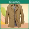 Fashion Trench Section Long Mens Coat Longsleeved Cotton Casual Business Jacket Fall And Winter Street Shooting Mens Clothing