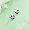 925 Sterling Silver Four-Leaf Clover Stud Earrings - Elegant, Simple, and Luxurious Design for Women.