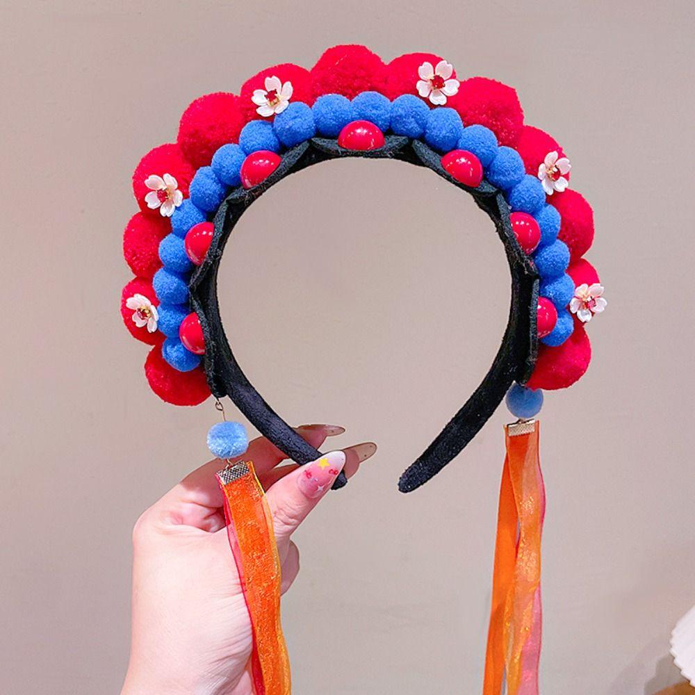 Tassel Chinese New Year Headwear Tang Suit Hair Hoop Hanfu Headwear Beijing Opera Headband  Girls