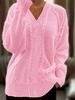 Women's Solid Color V-Neck Knit Sweater Coat for Autumn/Winter - European & American Style Casual Wear