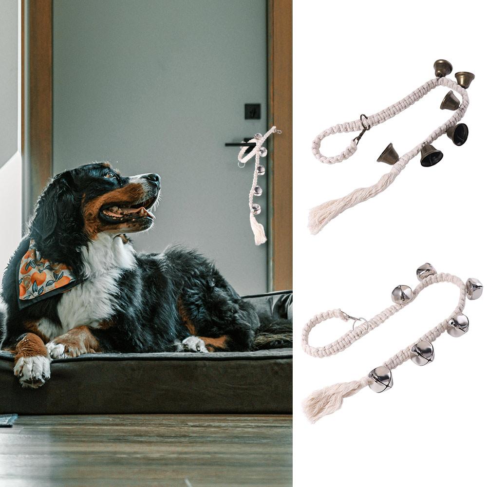 Woven Dog Training Bell Cotton Rope Pet Doorbell Door Chime Dog Bell for Potty Training