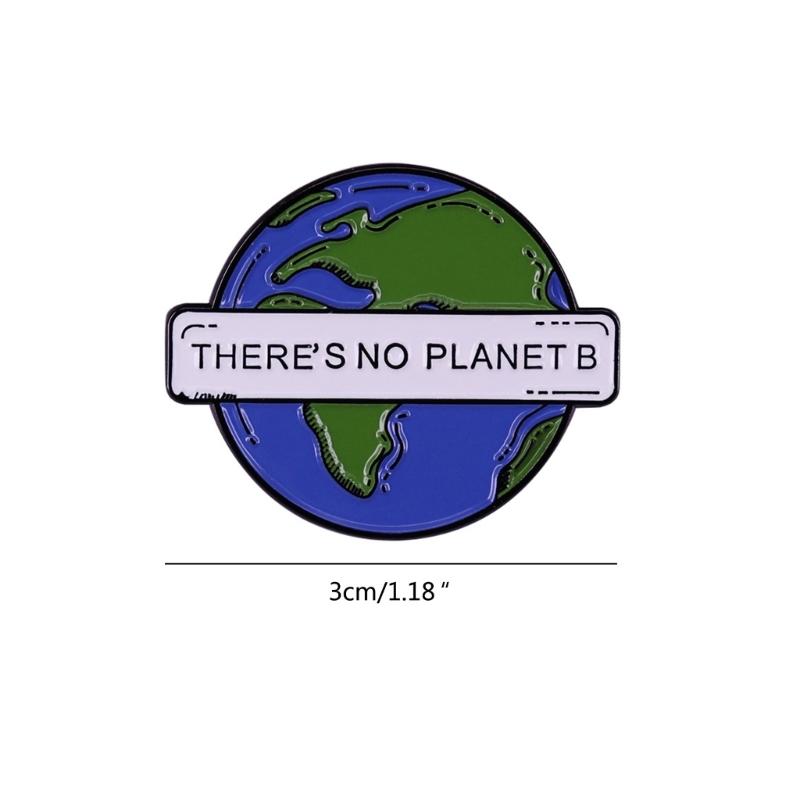 Save The Earth Environmental Sustainable There Is No Planet Climate Change Earth Enamel Pin Cute Earth Map Badge Brooch