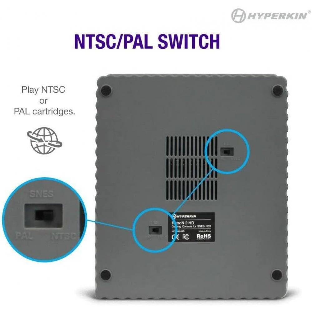 Hyperkin Retron 2 HD Gaming-Konsole für NES Super NES Super Famicom Grau Grau Retron 2