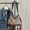Bohemian Tassel Shoulder Bag for Women Fashion Ethnic Style Crossbody Tote Purse