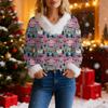 Women's Fashion Sweater Casual Long Sleeve Knit Pullover Printed Top
