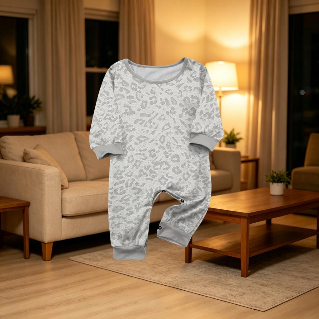Familien-Passendes Bedrucktes Set mit Langarm-Oberteil und Hose - Lässig Bequem für Eltern und Kind