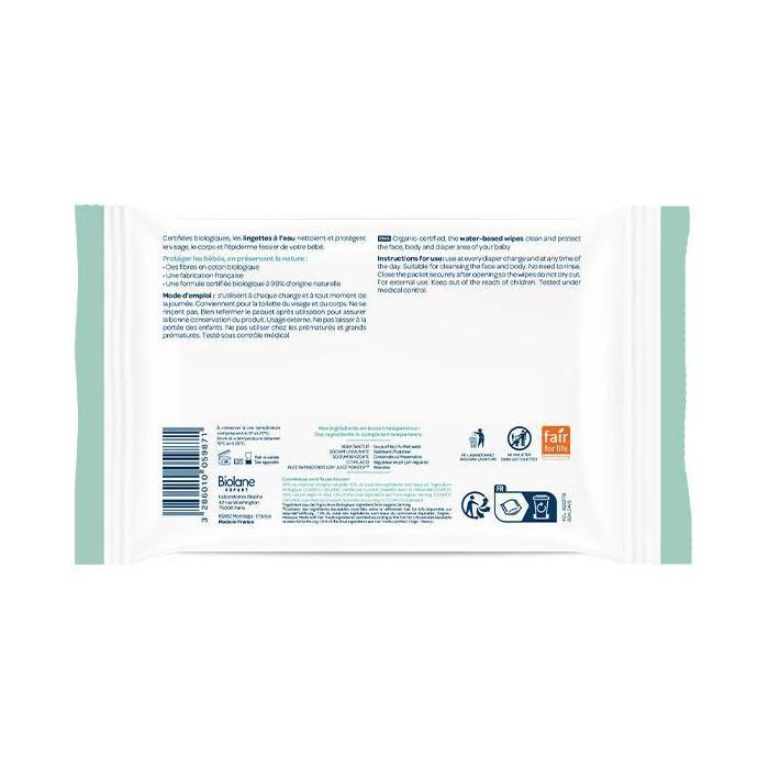 Biolane Expert - Lingettes À l#039;Eau Bio - Peaux Sensibles - 54 Lingettes